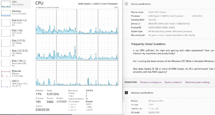 AMD Ryzen 5 3600 Processor 6-Core 3.6 GHz (4.2 Max Boost)